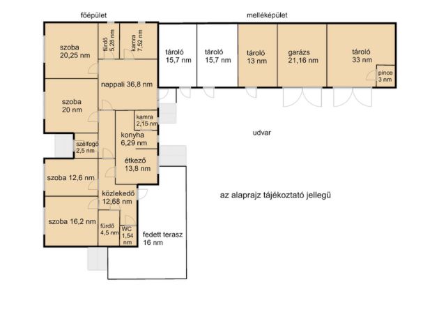 Masszív szerkezetű kétgenerációs ház nagy telekkel